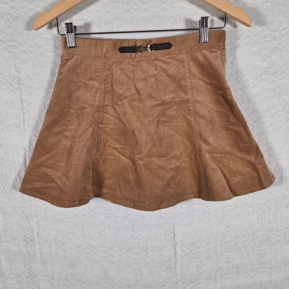 Janie and Jack Other - Janie and Jack Girls Brown Pleather A-Line Skirt Gold Bit Detail Size 12 Western